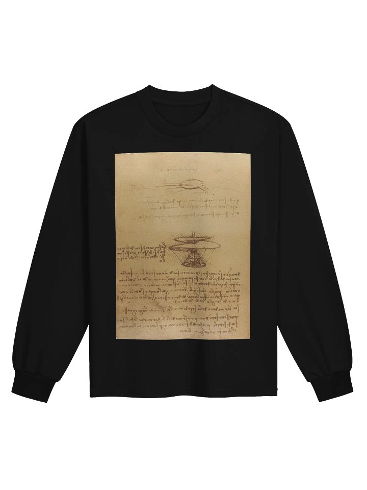 Studies of Flying Machines (Aerial Screw and Ornithopter) Leonardo da Vinci - Long Sleeve product image (1)