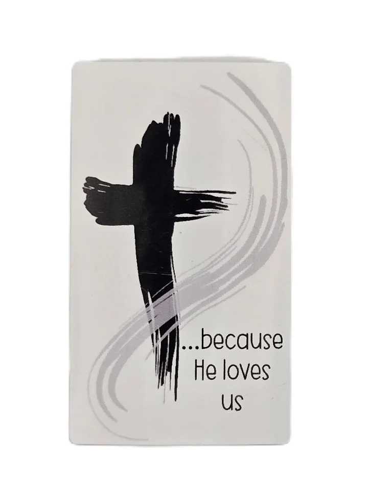 Because He loves us Cross sticker (small) product image (1)