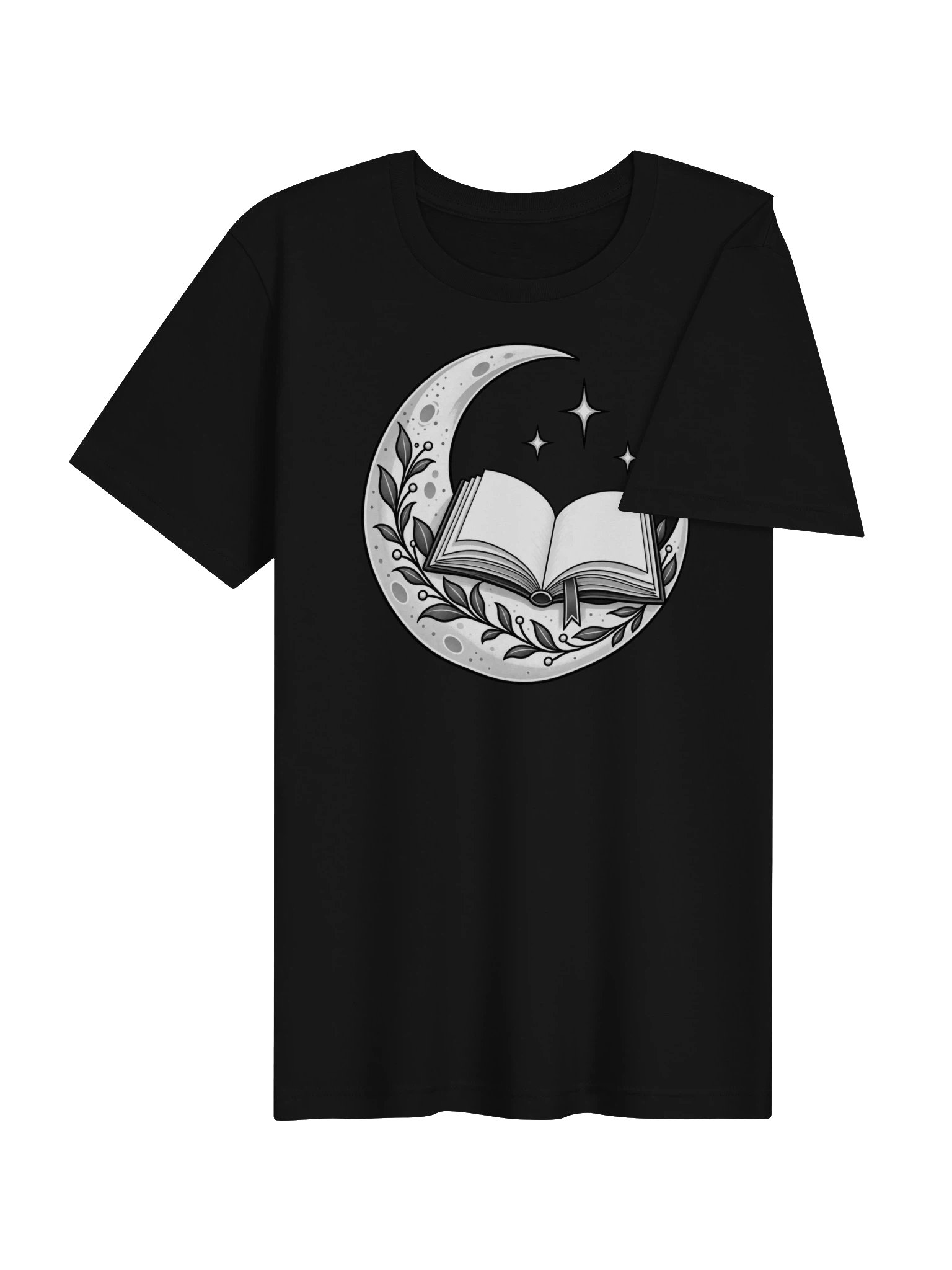 Moonlit Pages Black and White T-Shirt product image (3)
