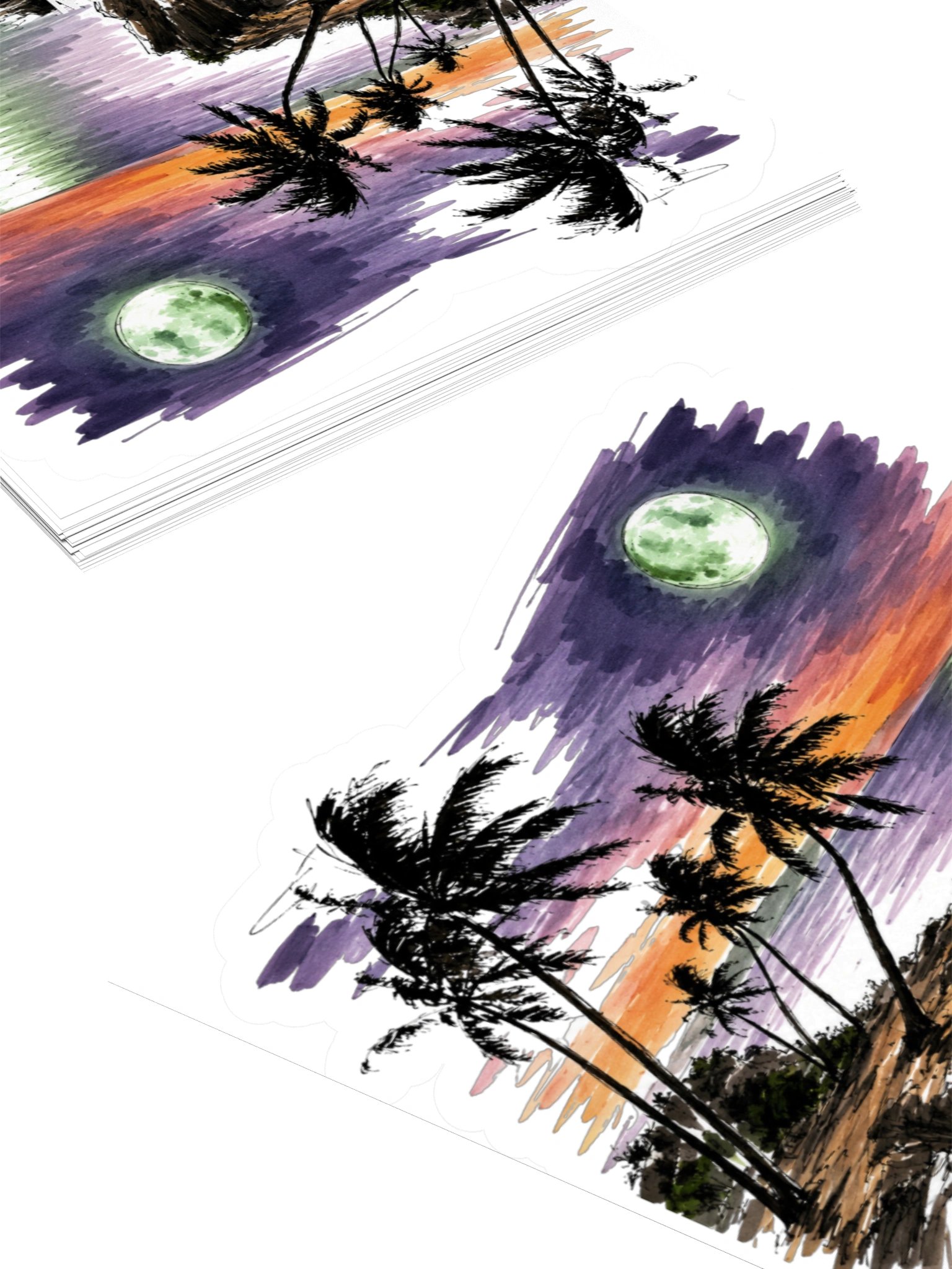 Absinthe Moon Sketch Edition Kiss Cut Stickers product image (10)