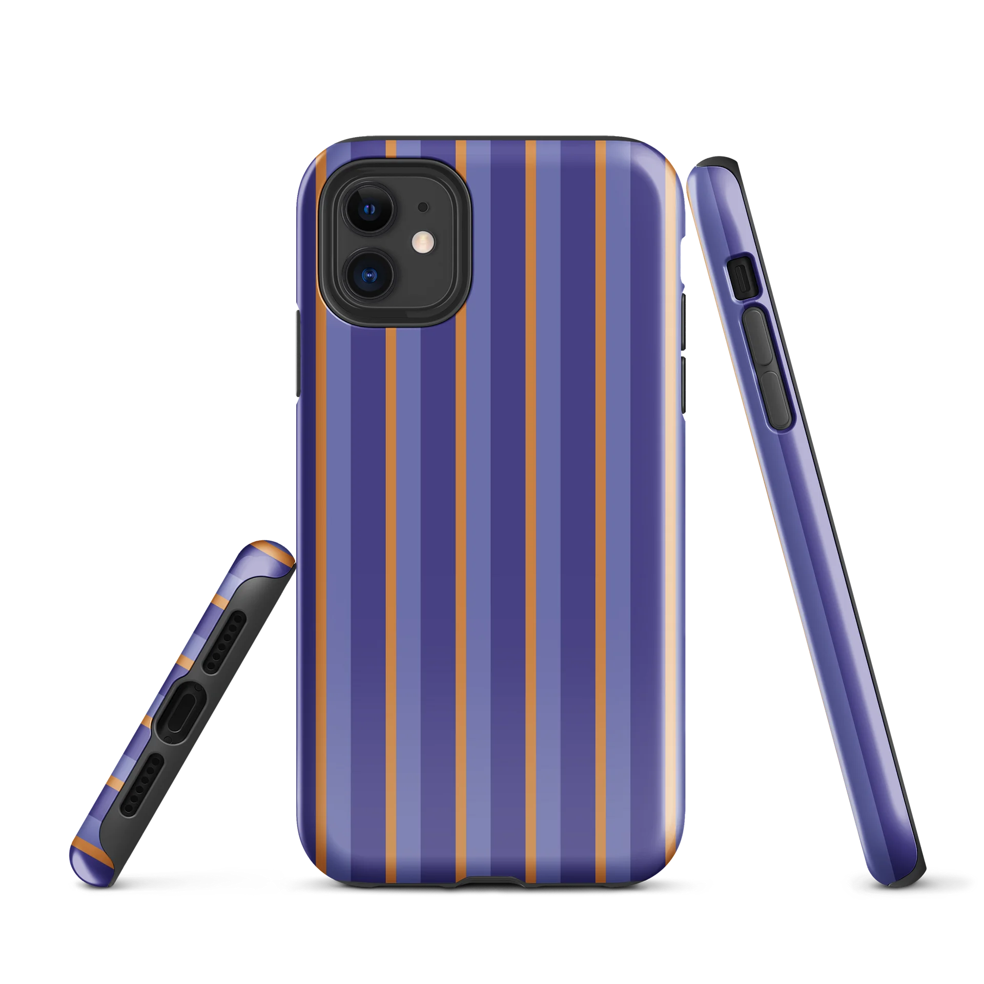 Purple Midnight Stripes iPhone Case product image (1)