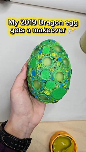 So, back in 2019, I made this dragon egg. It glows in the dark... it was cool for the kids to see... but honestly, that green...