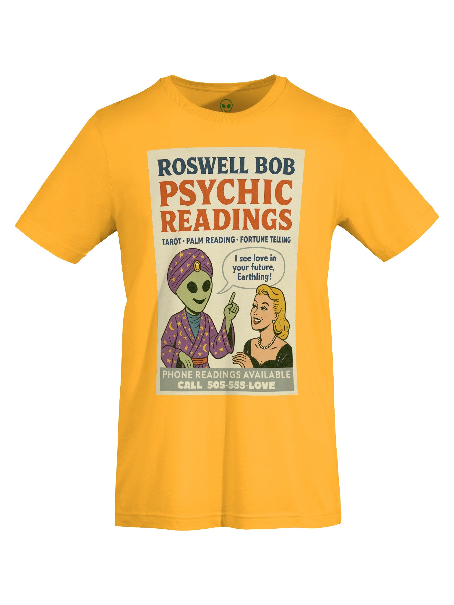 Psychic Readings Blonde Woman Roswell Aliens 1950's Retro Concert Tee Fit Unisex T-Shirt product image (67)