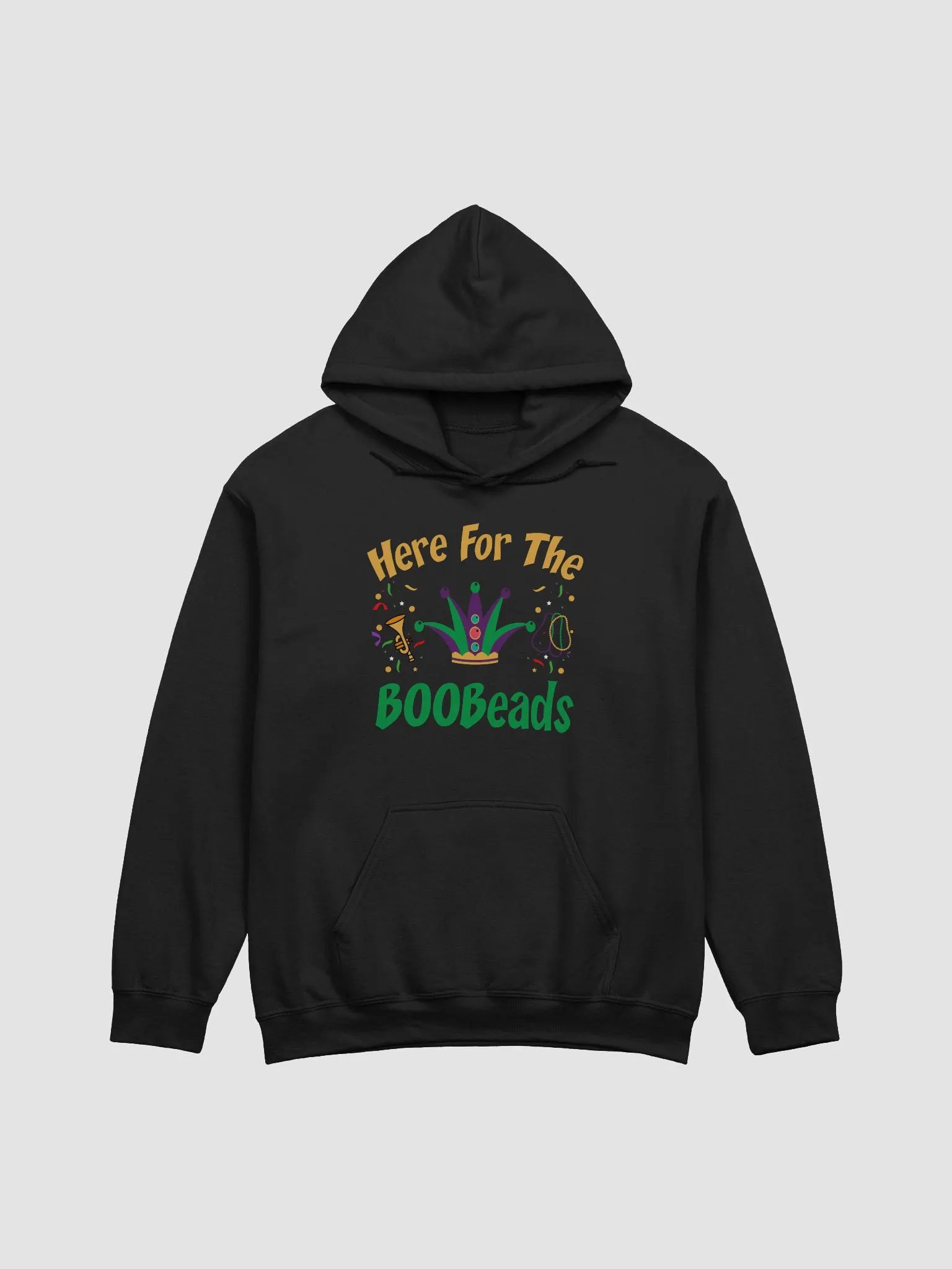 "Here For The BOOBeads" Mardi Gras Hoodie product image (1)