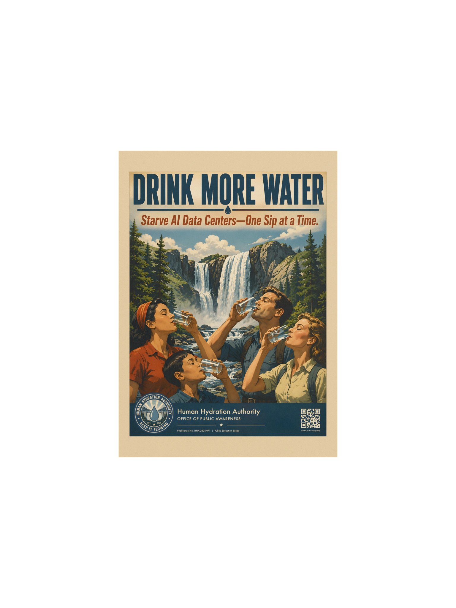 Drink More Water — Dystopian Water Wars Resistance Poster product image (1)