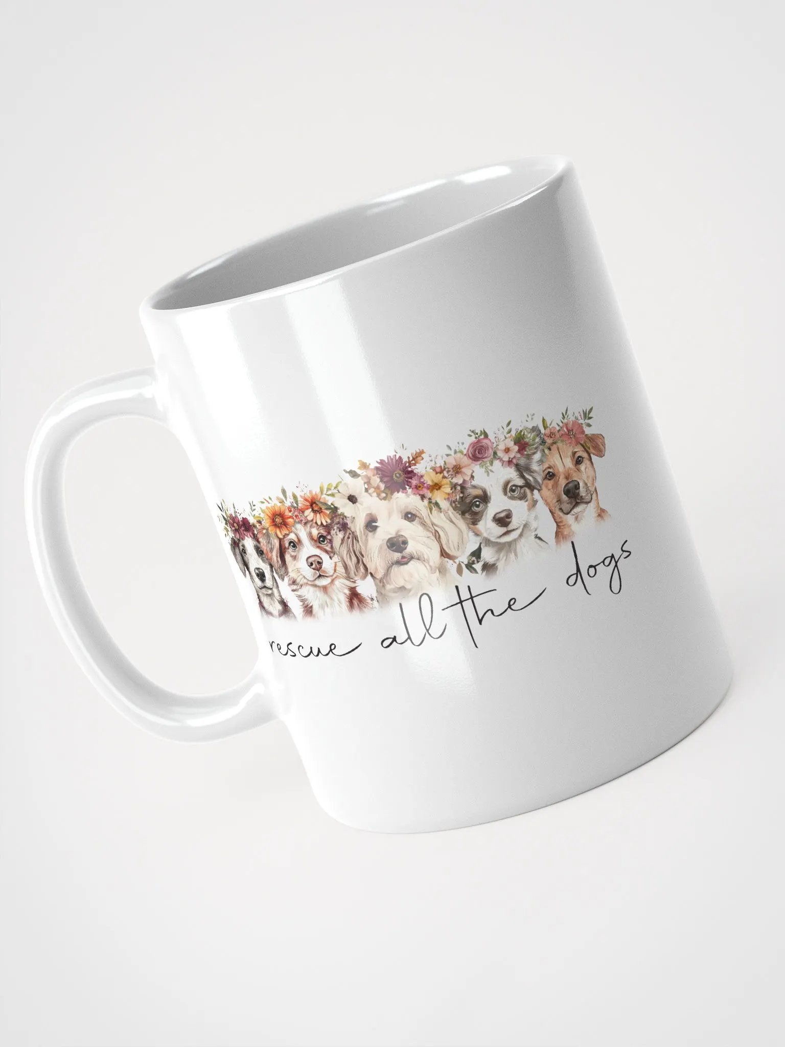Floral Rescue All The Dogs White Mug product image (2)