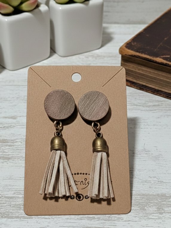 Sand dust tassel earrings product image (1)