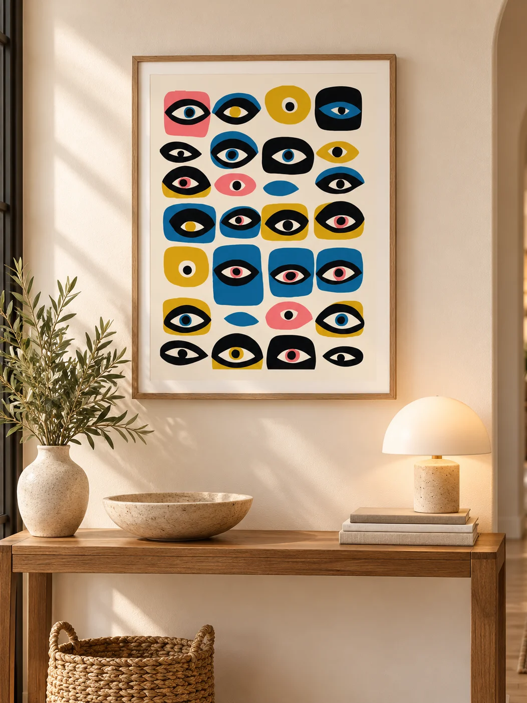 Abstract Eye Wall Art Mid Century Modern Geometric Poster Colorful Retro Printable Download Eclectic Bauhaus Decor product image (5)