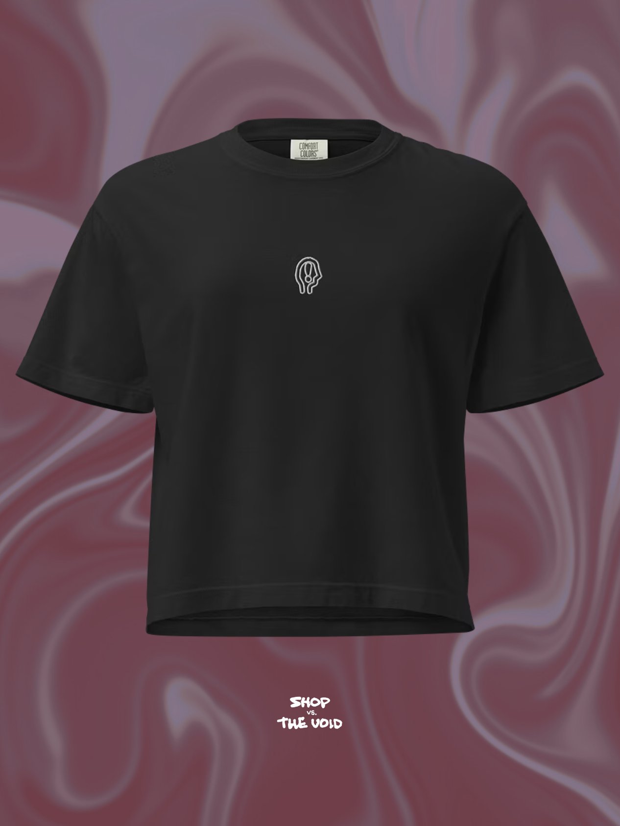 EXCLAIMING MENTALLY lined logo women's boxy tee product image (1)