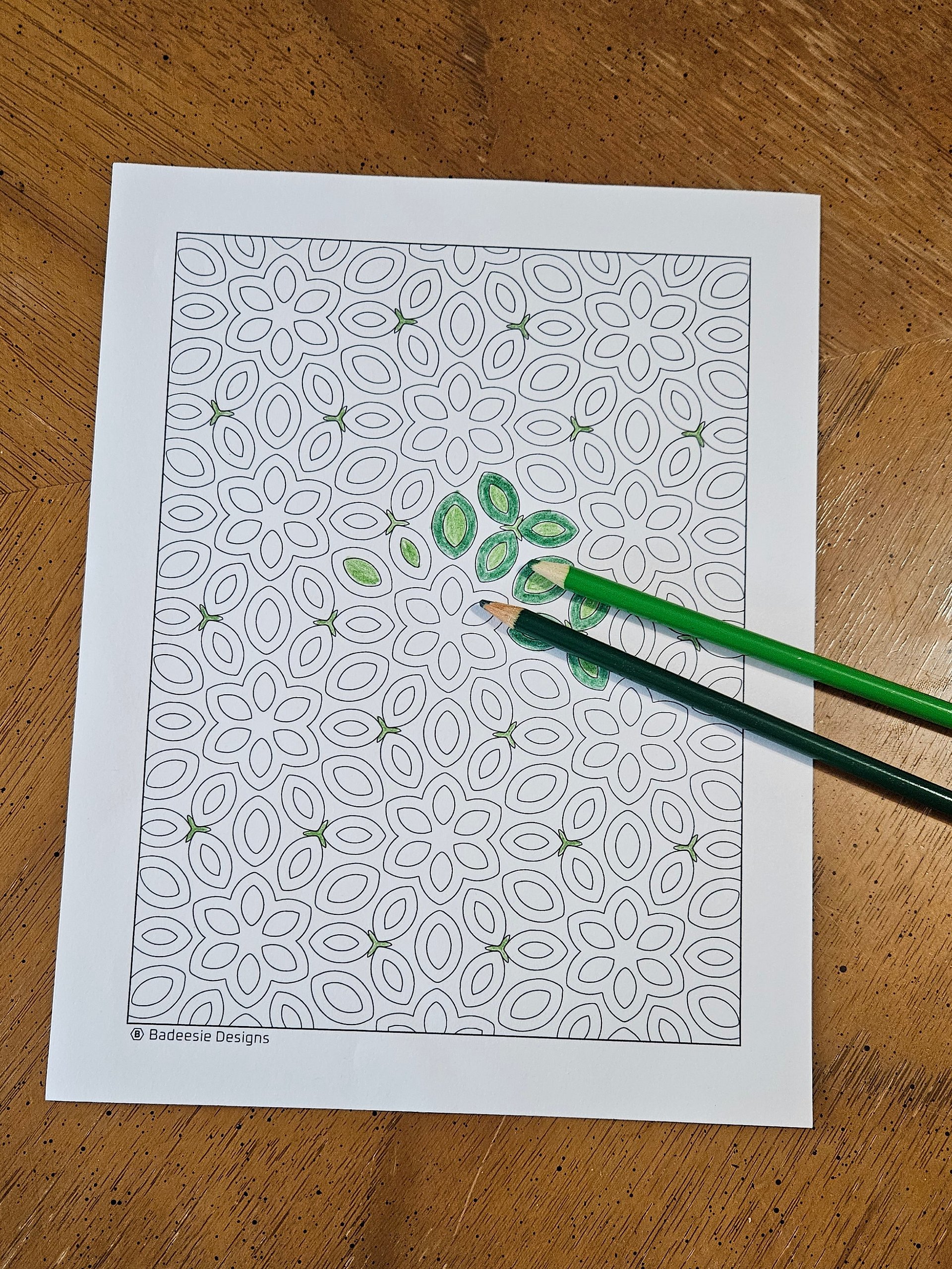 Geometric Flower Garden Coloring Page product image (2)