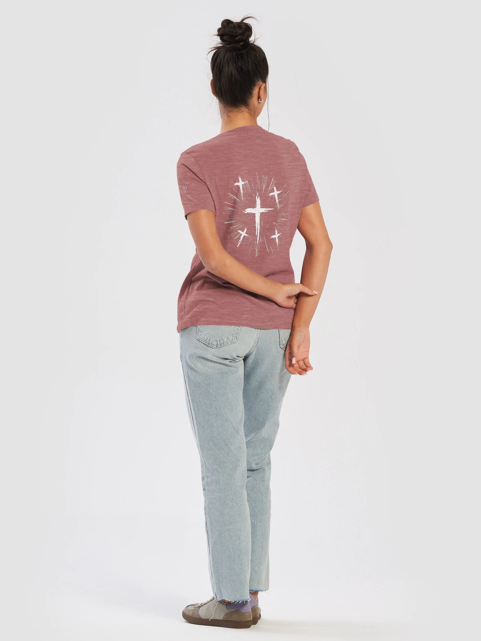 VIP Victory in Prayer Relaxed All Around Cross Womens V-Neck Tee product image (60)