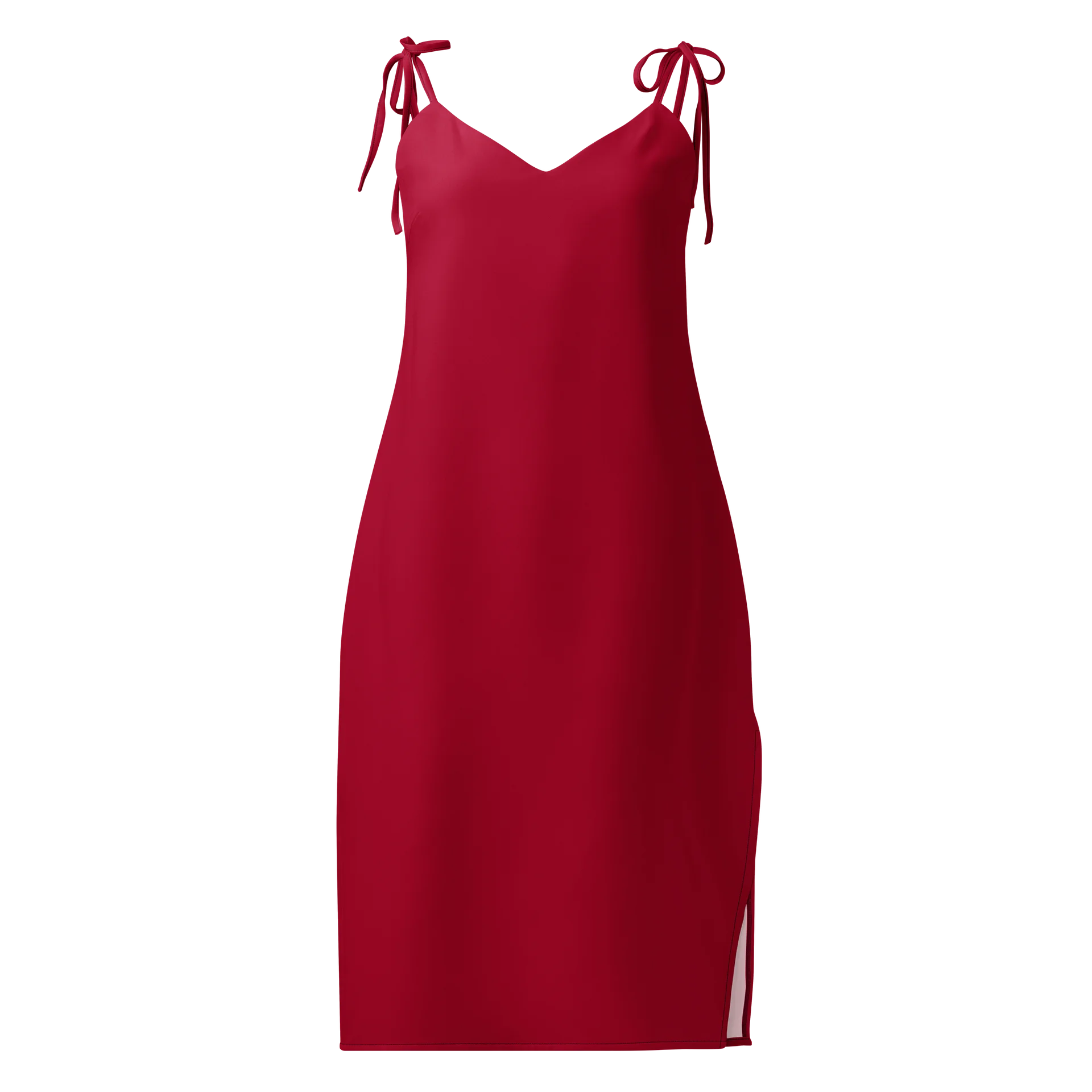 Crimson Ease Tie-Strap Midi Dress product image (1)