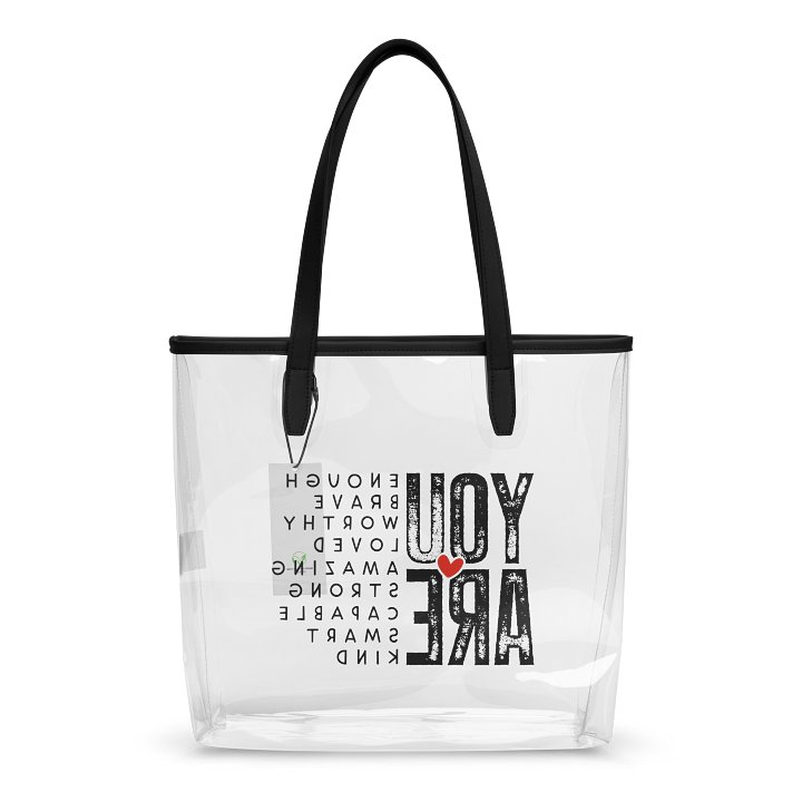 “You Are Enough” Motivational Clear Tote Bag product image (2)