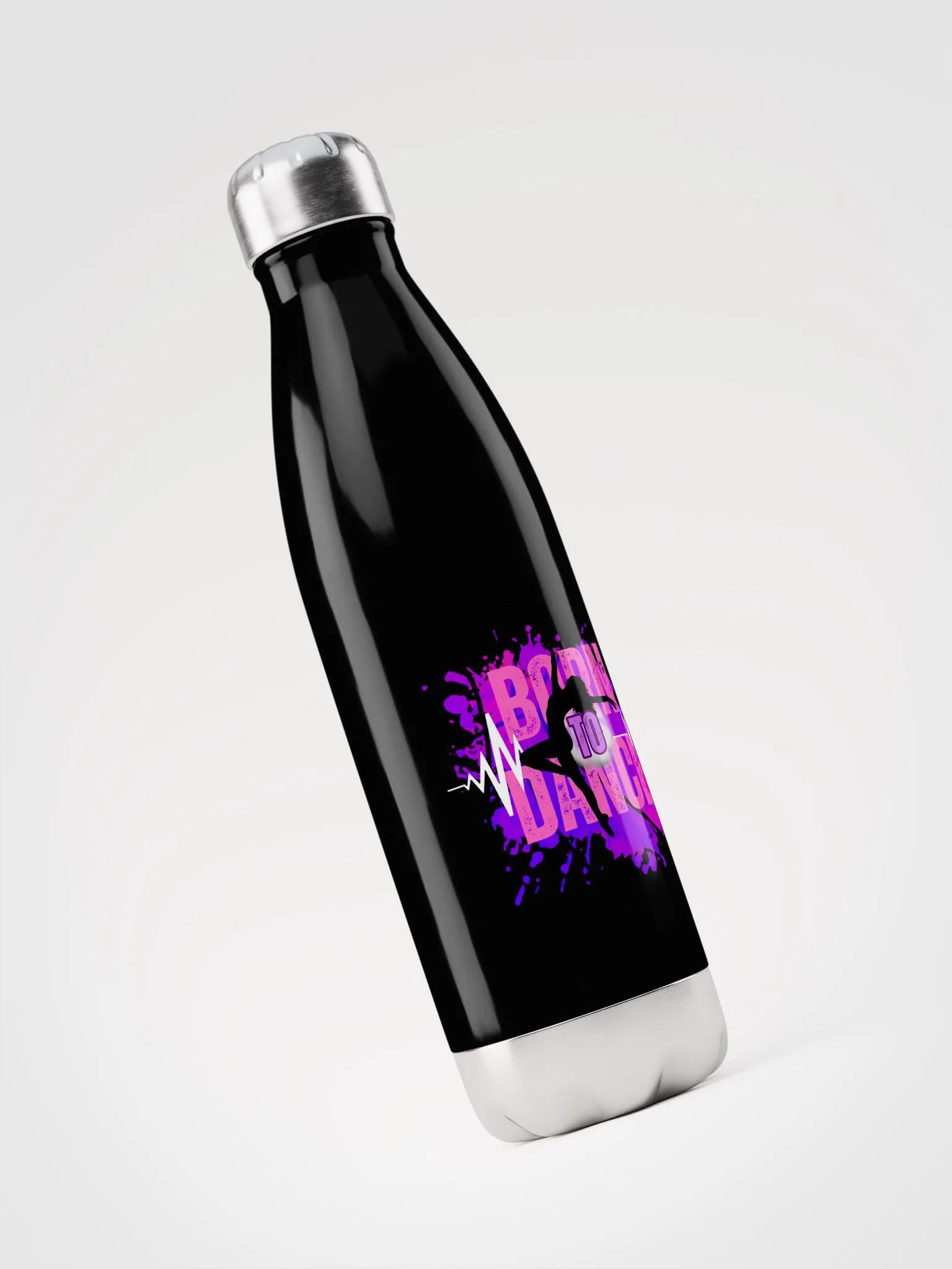 Born to Dance Her Silhouette Stainless Steel Water Bottle product image (5)