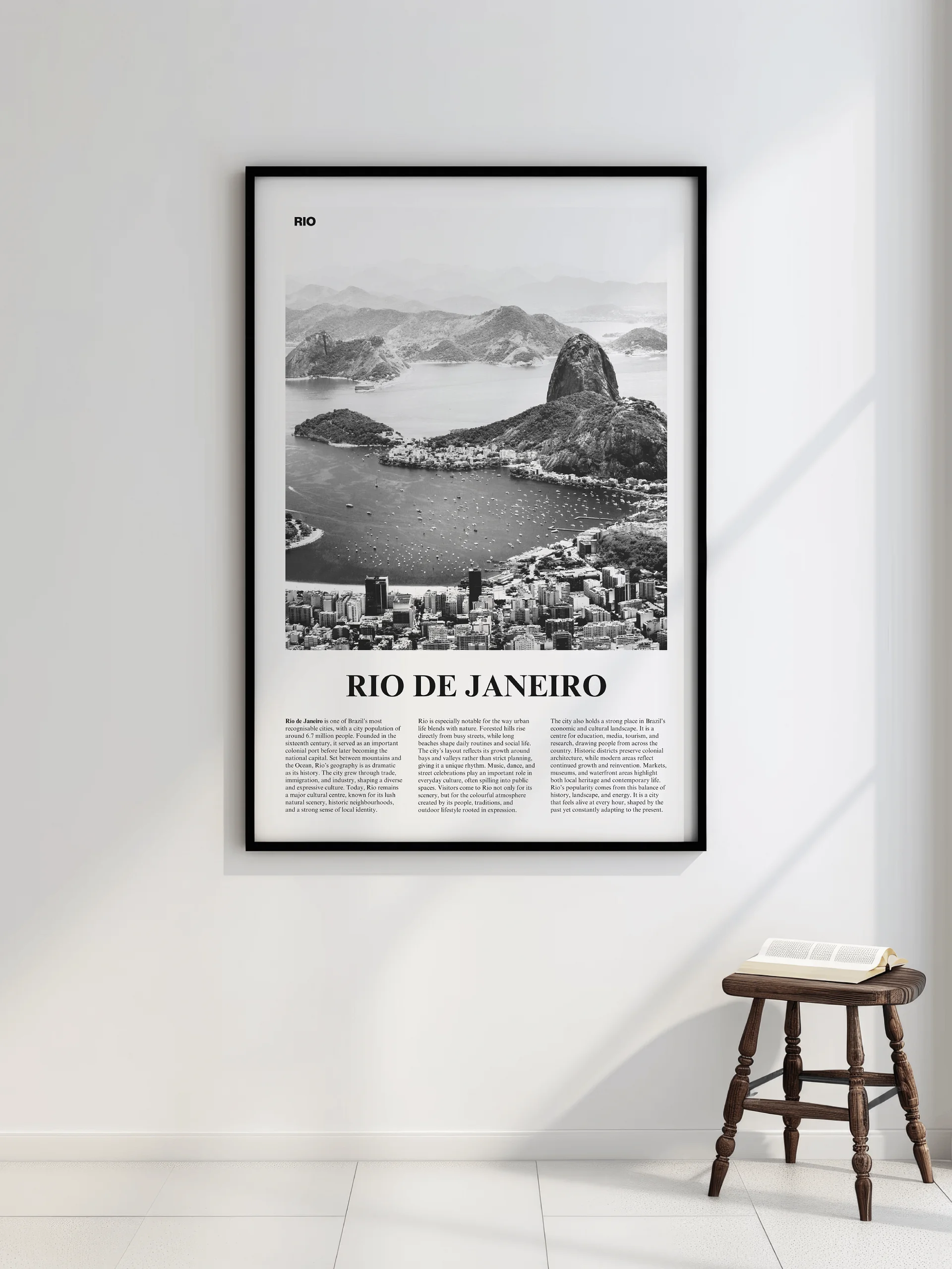 Rio de Janeiro 01 Newspaper Poster | Framed product image (2)