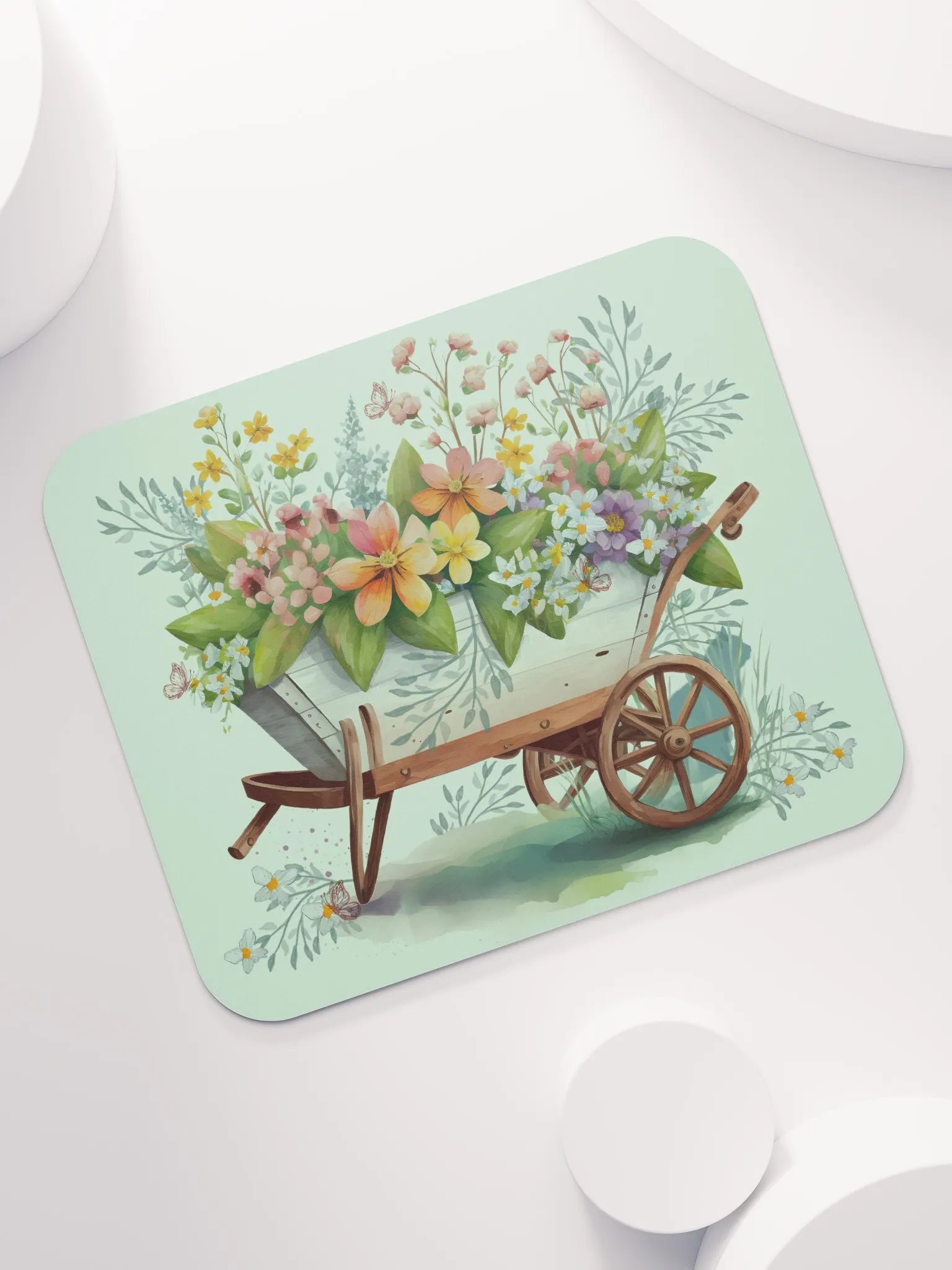 Old Wheelbarrow Full Of Flowers Mousepad product image (7)