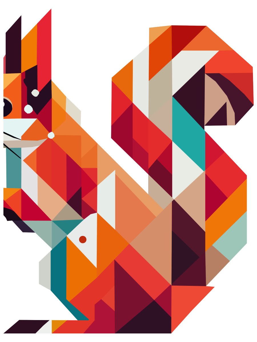 Free Geometric Squirrel PNG Art - Transparent Background, Low Poly Animal Illustration product image (2)