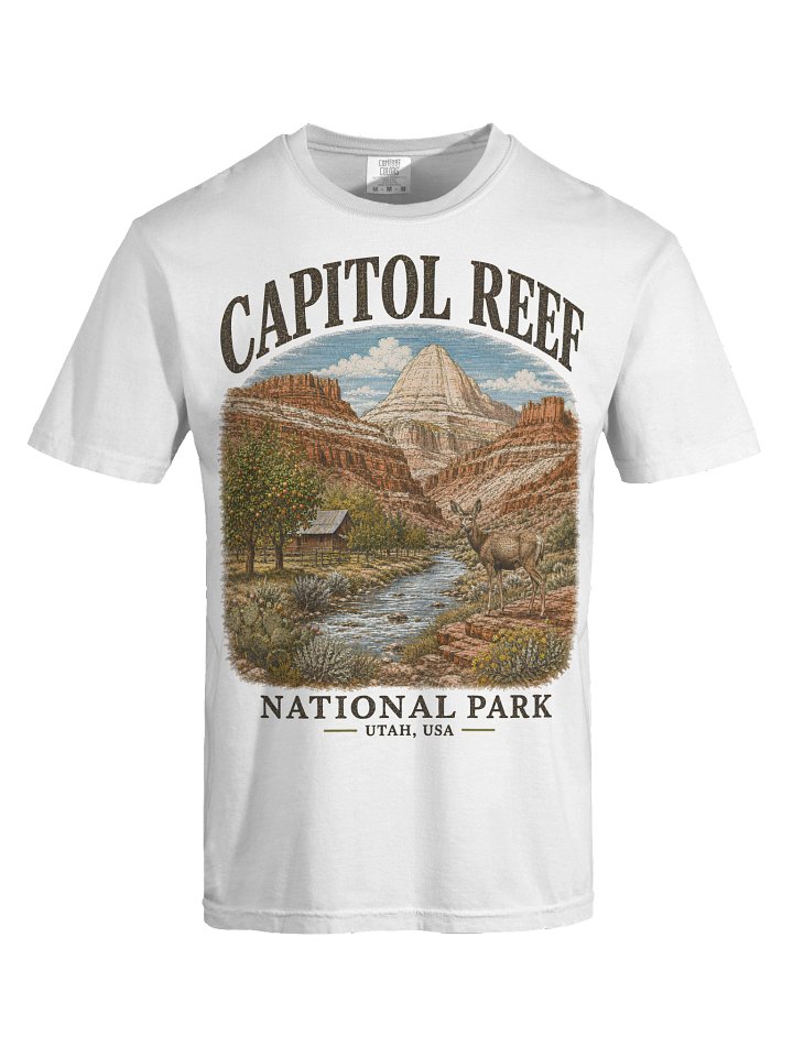Capitol Reef National Park T Shirt, Utah Desert Landscape Tee, Vintage Canyon Deer Graphic Tee, Comfort Colors, Vintage Graphic Tee, Unisex product image (28)