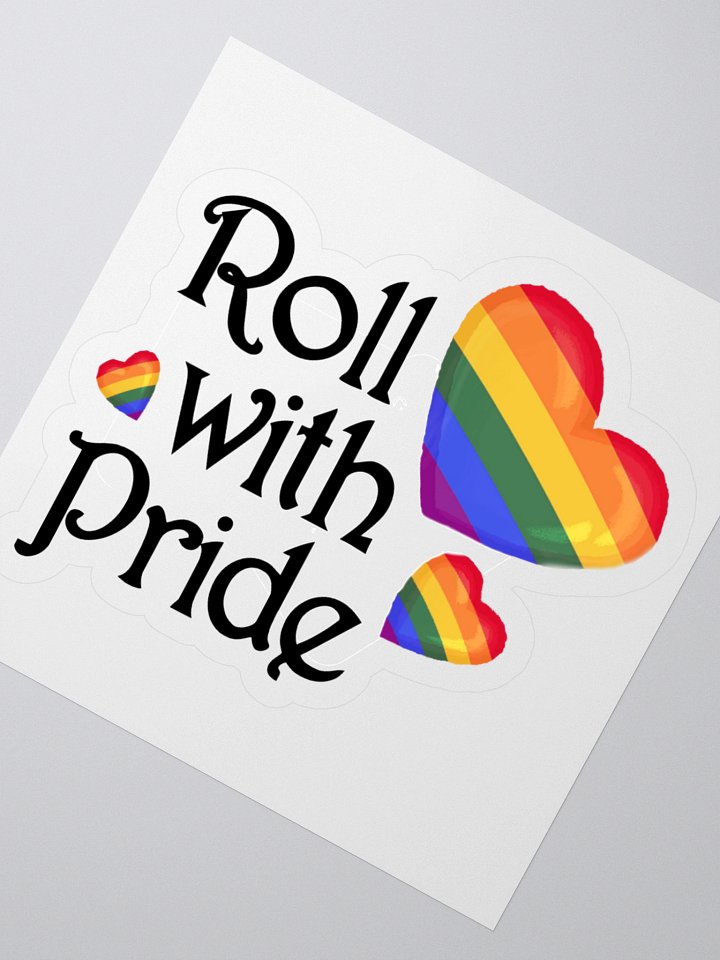 Roll with Pride Kiss Cut Stickers - Pride Hearts product image (4)