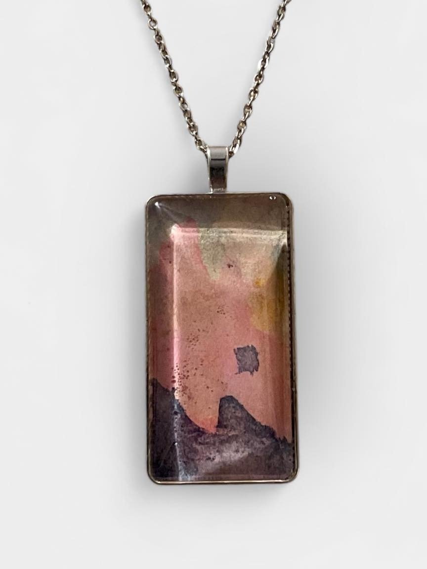 Strange Sky large rectangle abstract art pendant product image (1)