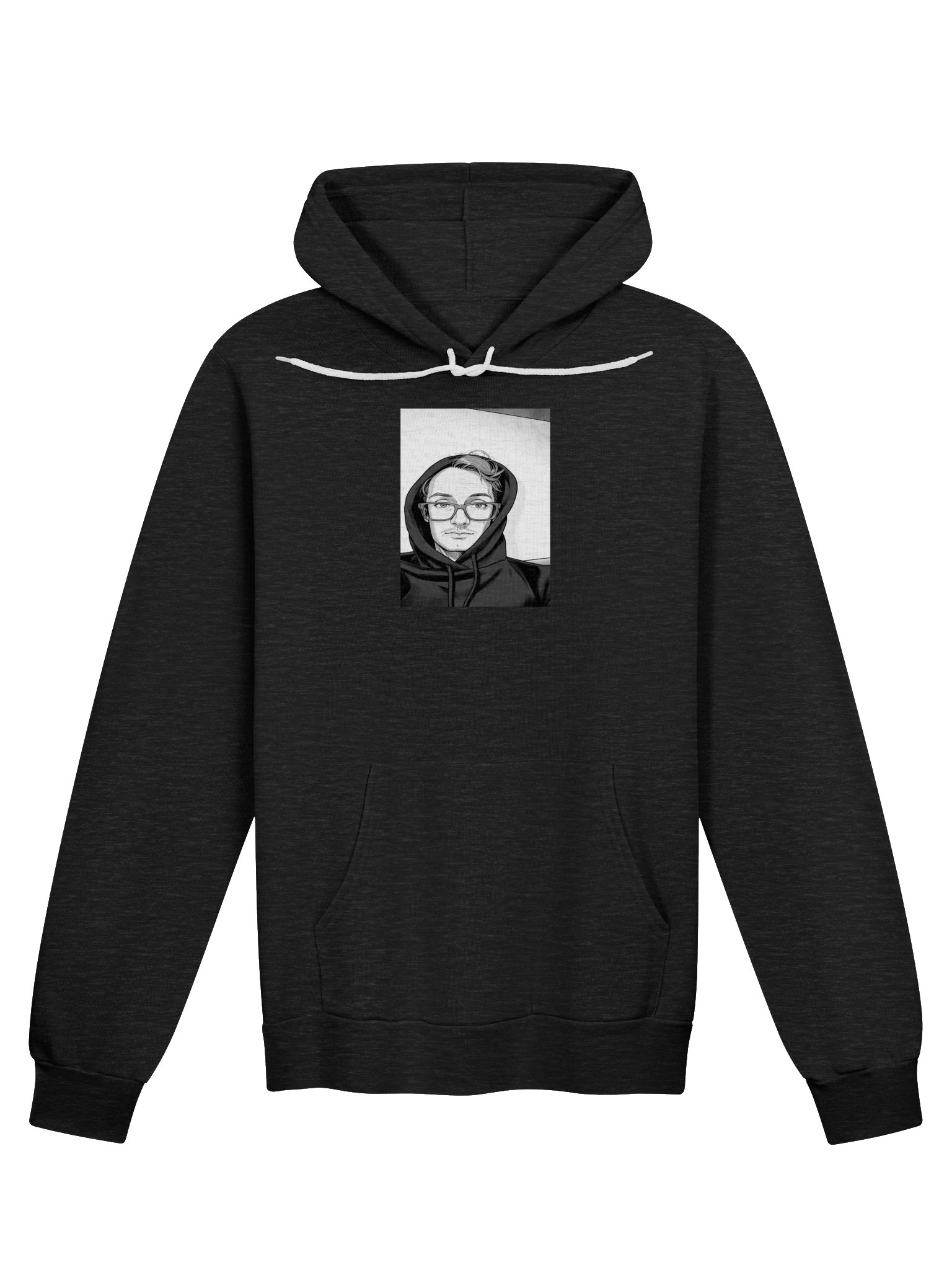 itssCSChris Black and White Cartoon Selfie Hoodie product image (2)