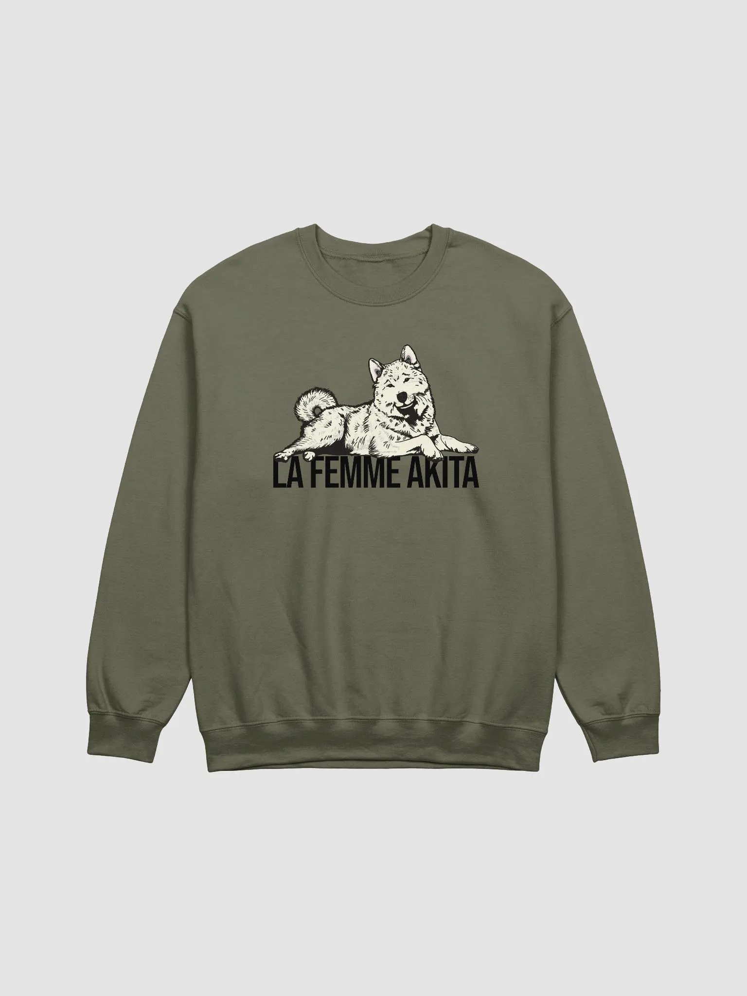 La Femme Akita Sweatshirt of an Akita Inu (White) | Funny Shirt for Akita Paw-rents product image (1)