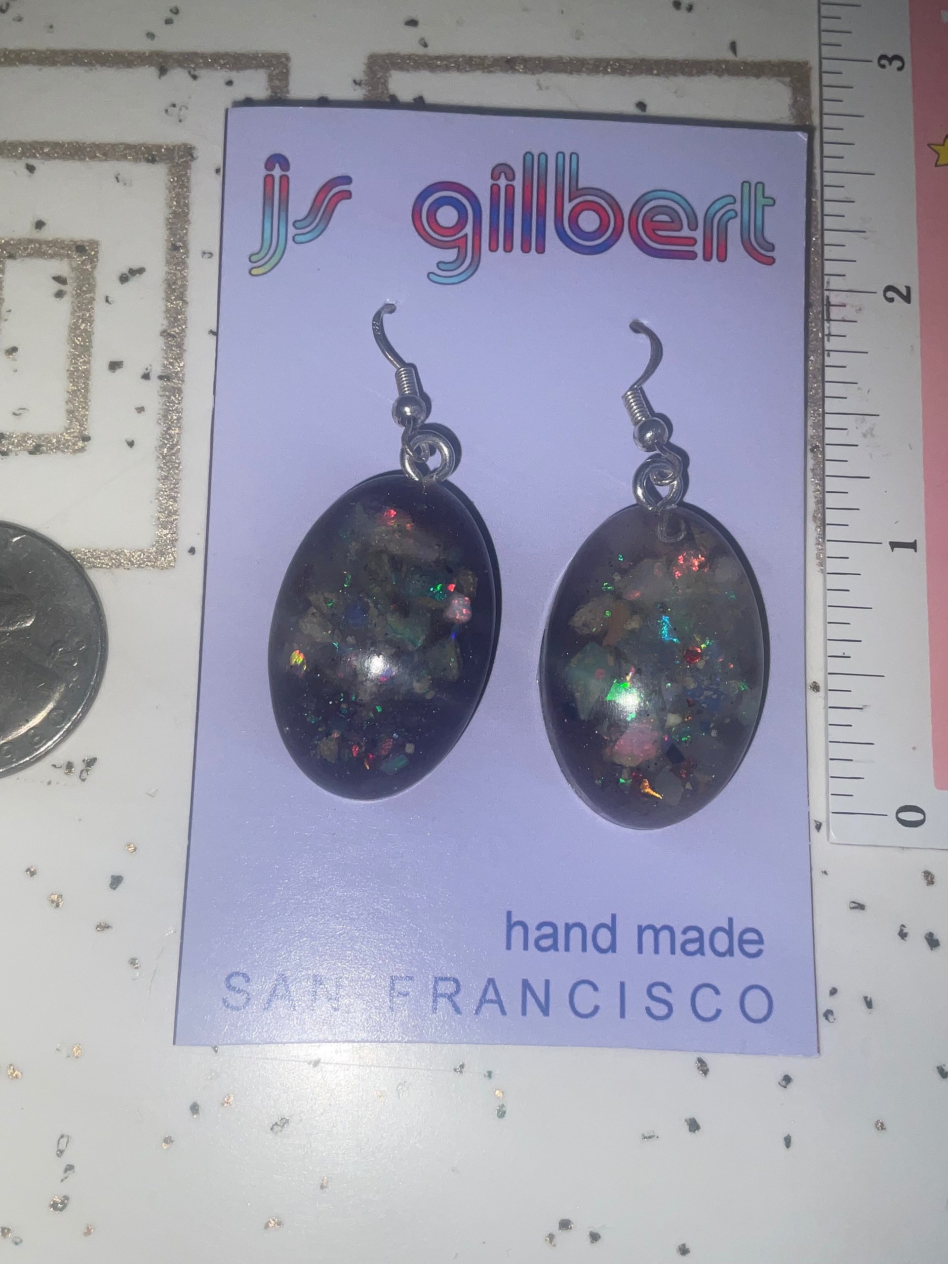 Large Oval Opal Dangle Earrings product image (2)