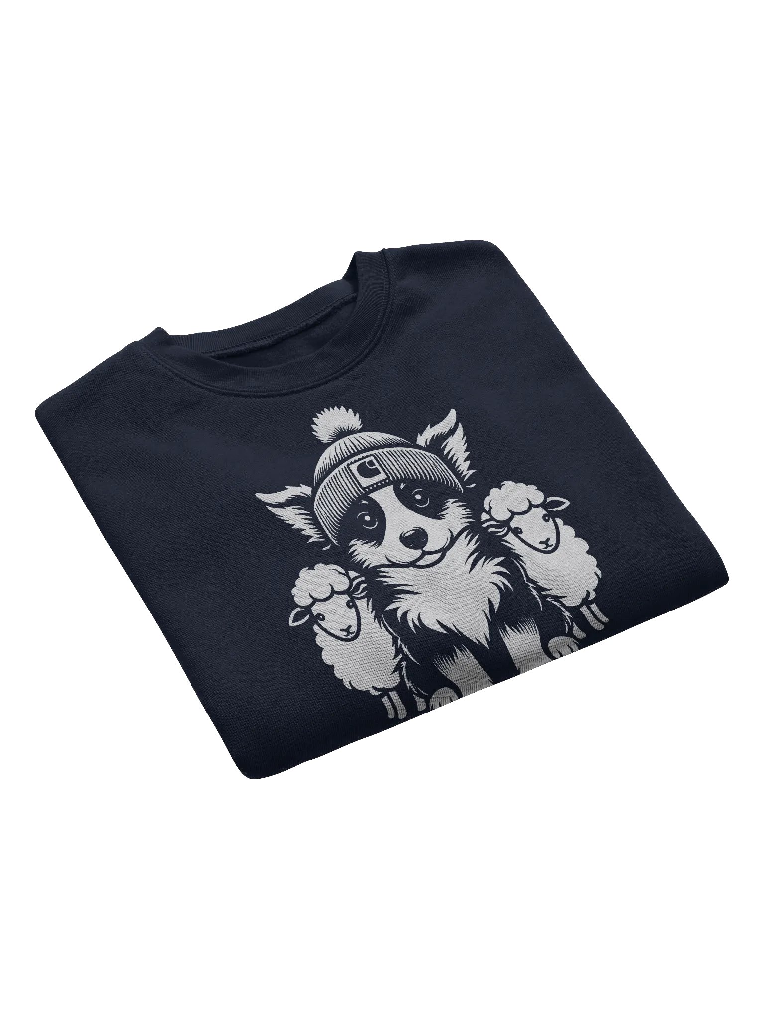 Cute Border Collie with Sheep Women's Fleece Crop Sweatshirt product image (3)