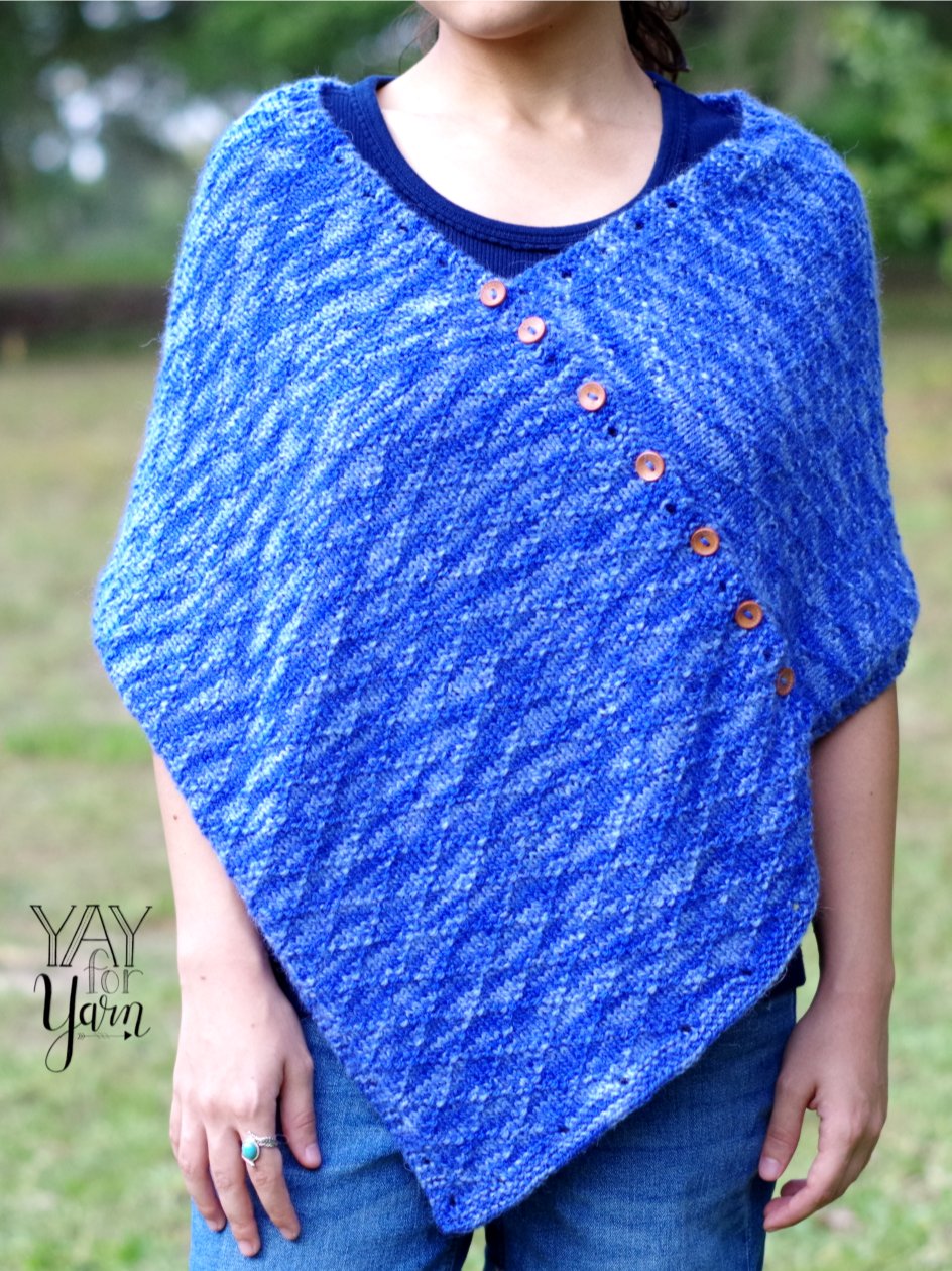 Convertible Diamond Wrap - PDF Knitting Pattern & Video Tutorial - Poncho Shawl Infinity Scarf product image (1)