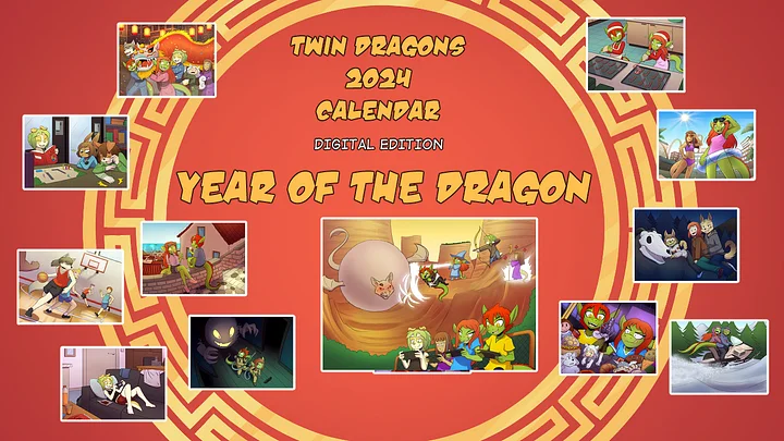 Twin Dragons 2024 DIGITAL Calendar Pack product image (1)