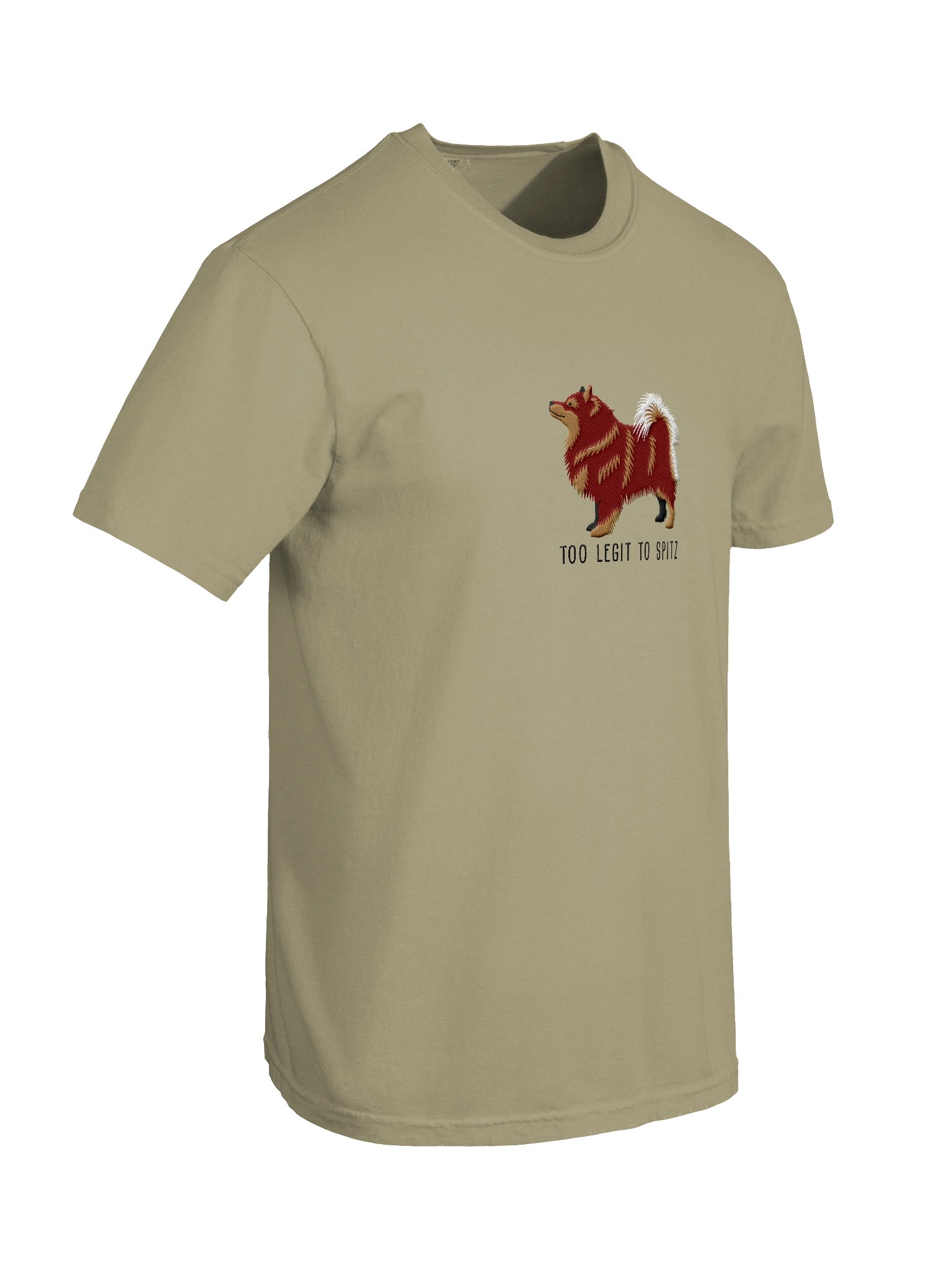 Too Legit to Spitz T-Shirt(Embroidered) of a Finnish Lapphund(Chocolate & Tan) product image (11)