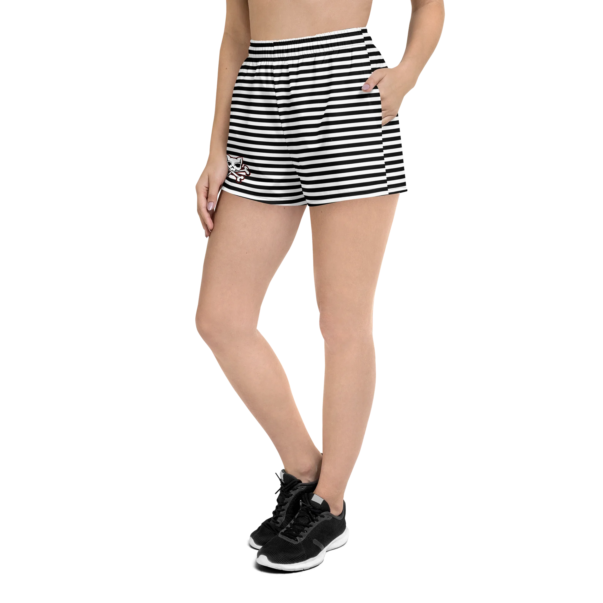 Black and White Stripped Shorts product image (2)