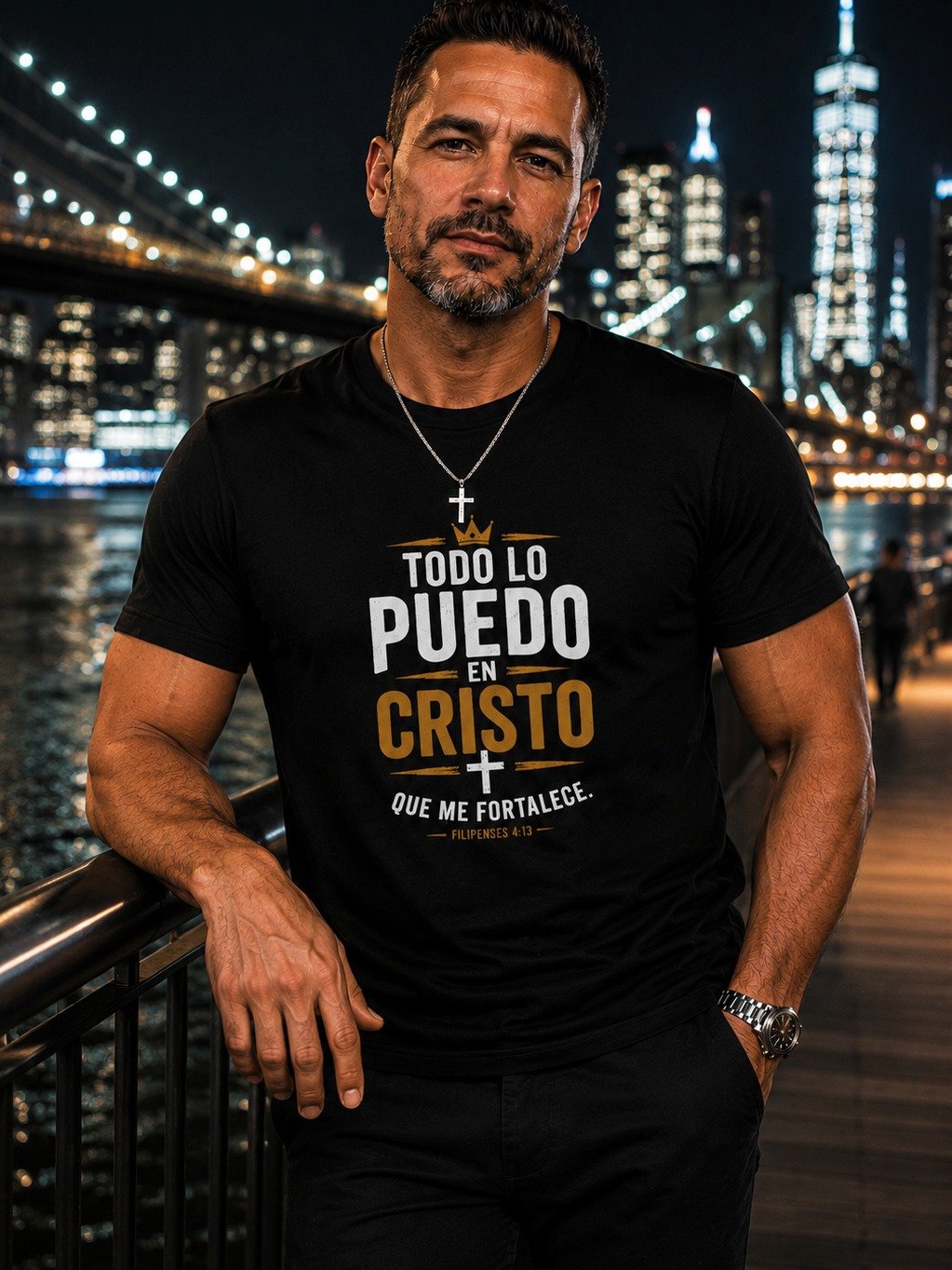 Todo Lo Puedo en Cristo – Filipenses 4:13 | Camiseta Cristiana para Hombre y Mujer product image (4)