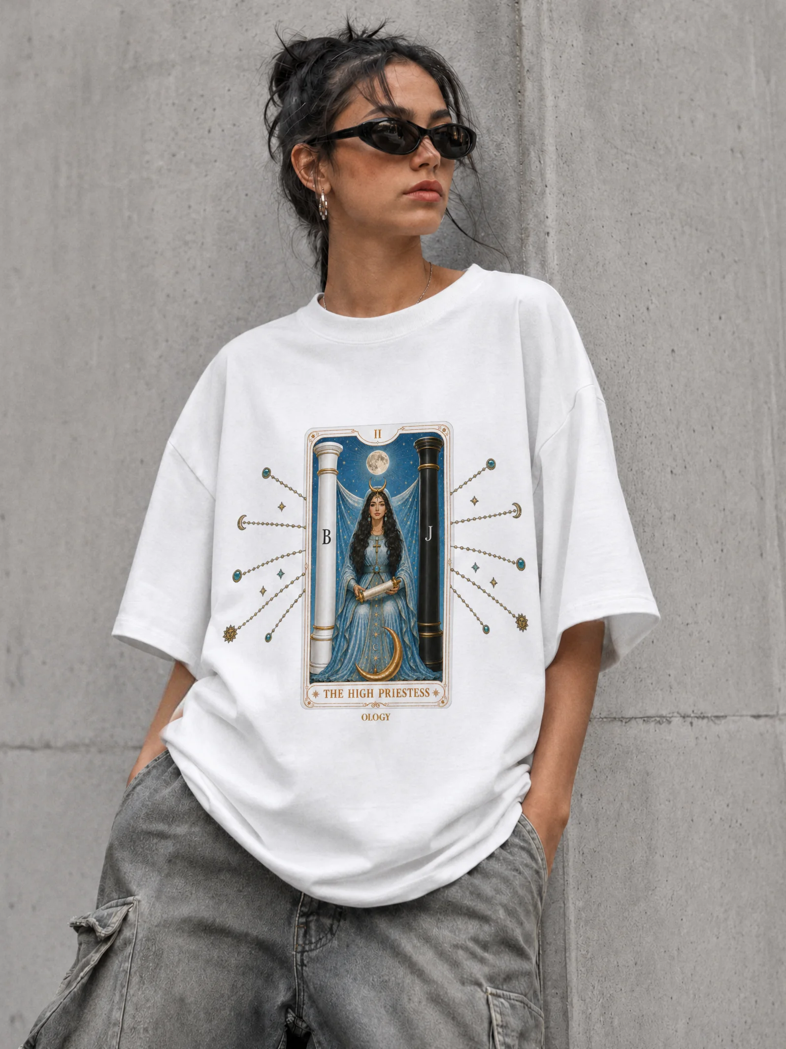 High Priestess Tarot Oversized Tee product image (1)