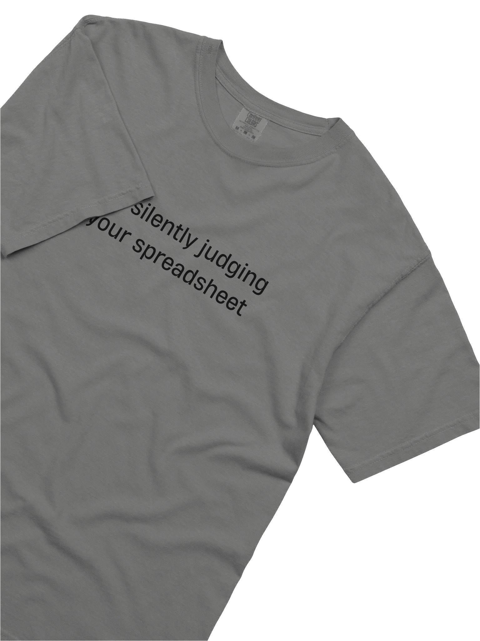 T-shirt “i'm silently judging your spreadsheet” - black typo print product image (19)