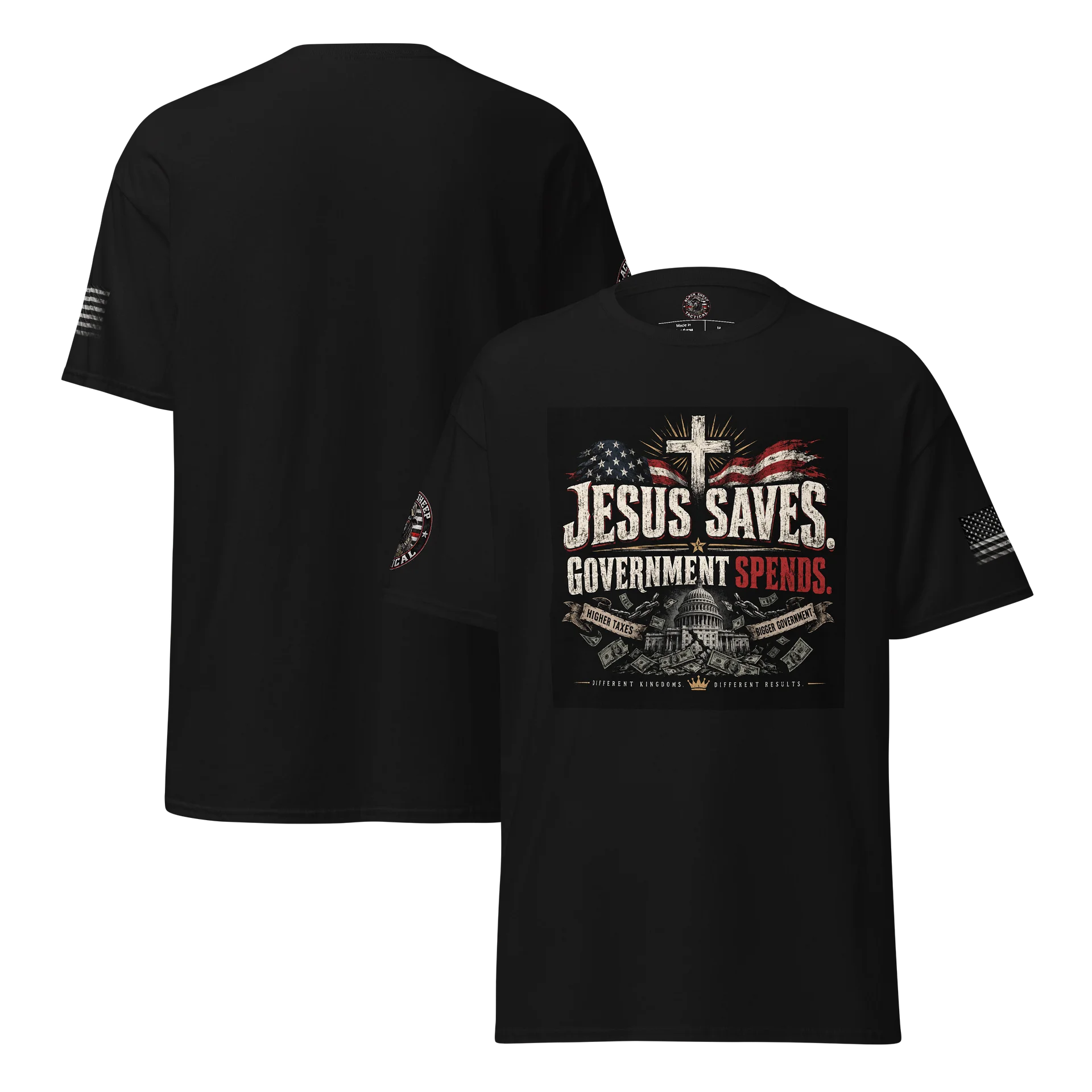 Black unisex tshirt Jesus saves product image (3)