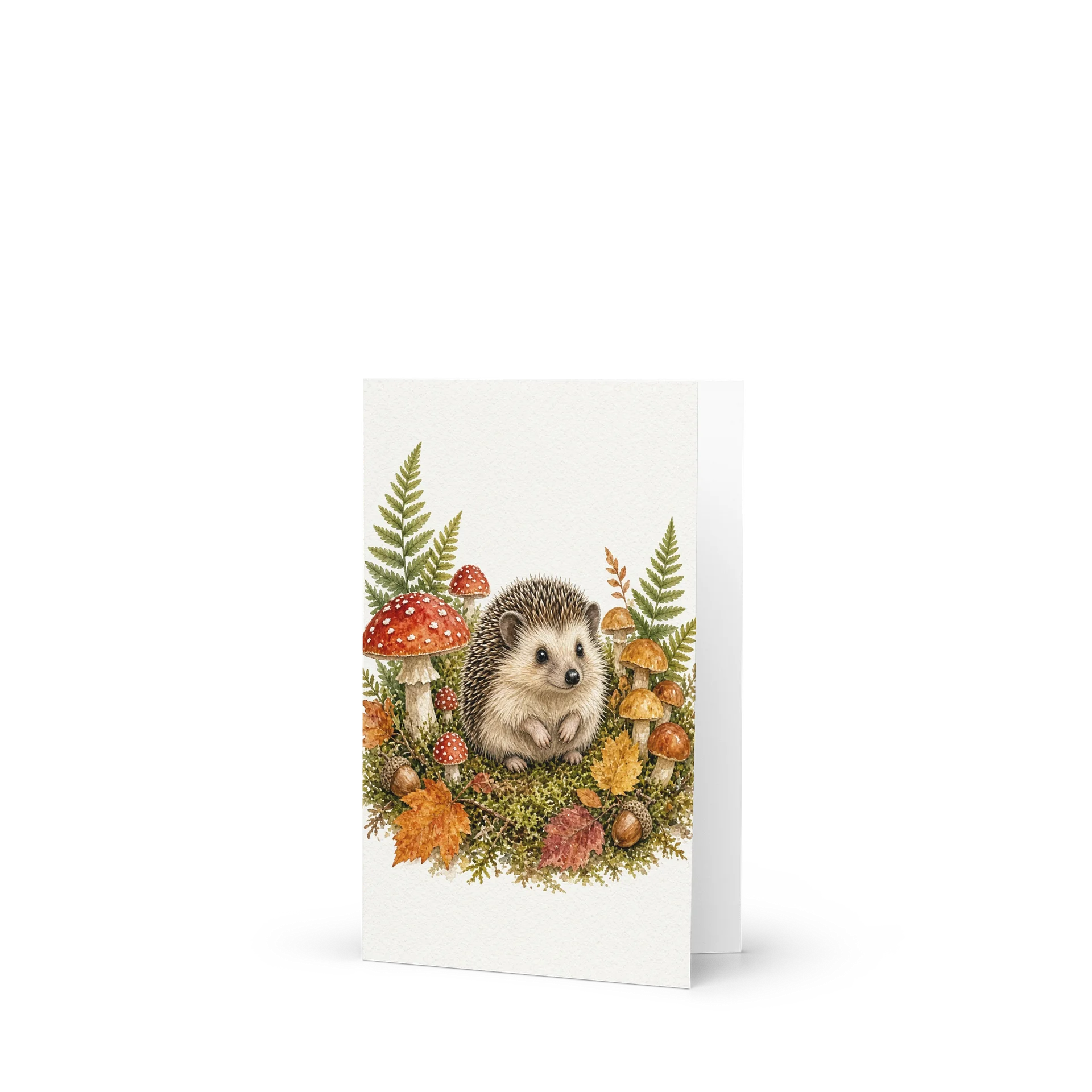 Woodland Hedgehog & Mushrooms Greeting Card product image (1)