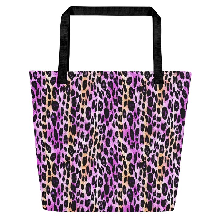 Purple Beige Leopard Tote Bag product image (1)