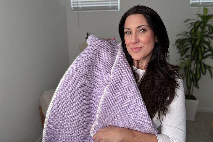 Waffle Weave Crochet Baby Blanket product image (1)