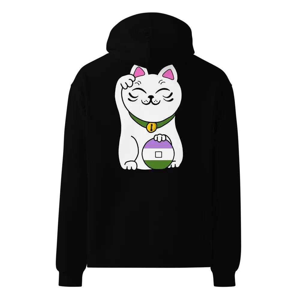 Maneki neko genderqueer pride hoodie product image (6)