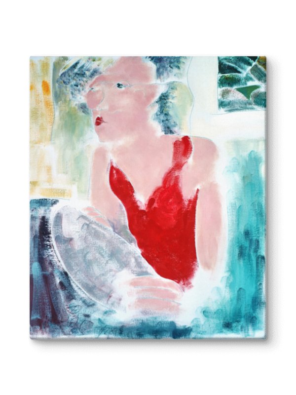 Woman at the Typewriter (1984) on canvas (24" x 20") product image (2)