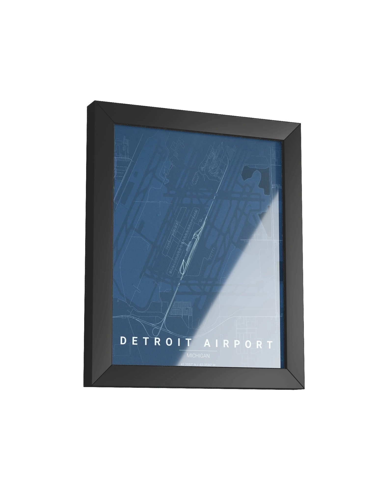 Framed Detroit Airport Blueprint Poster product image (5)