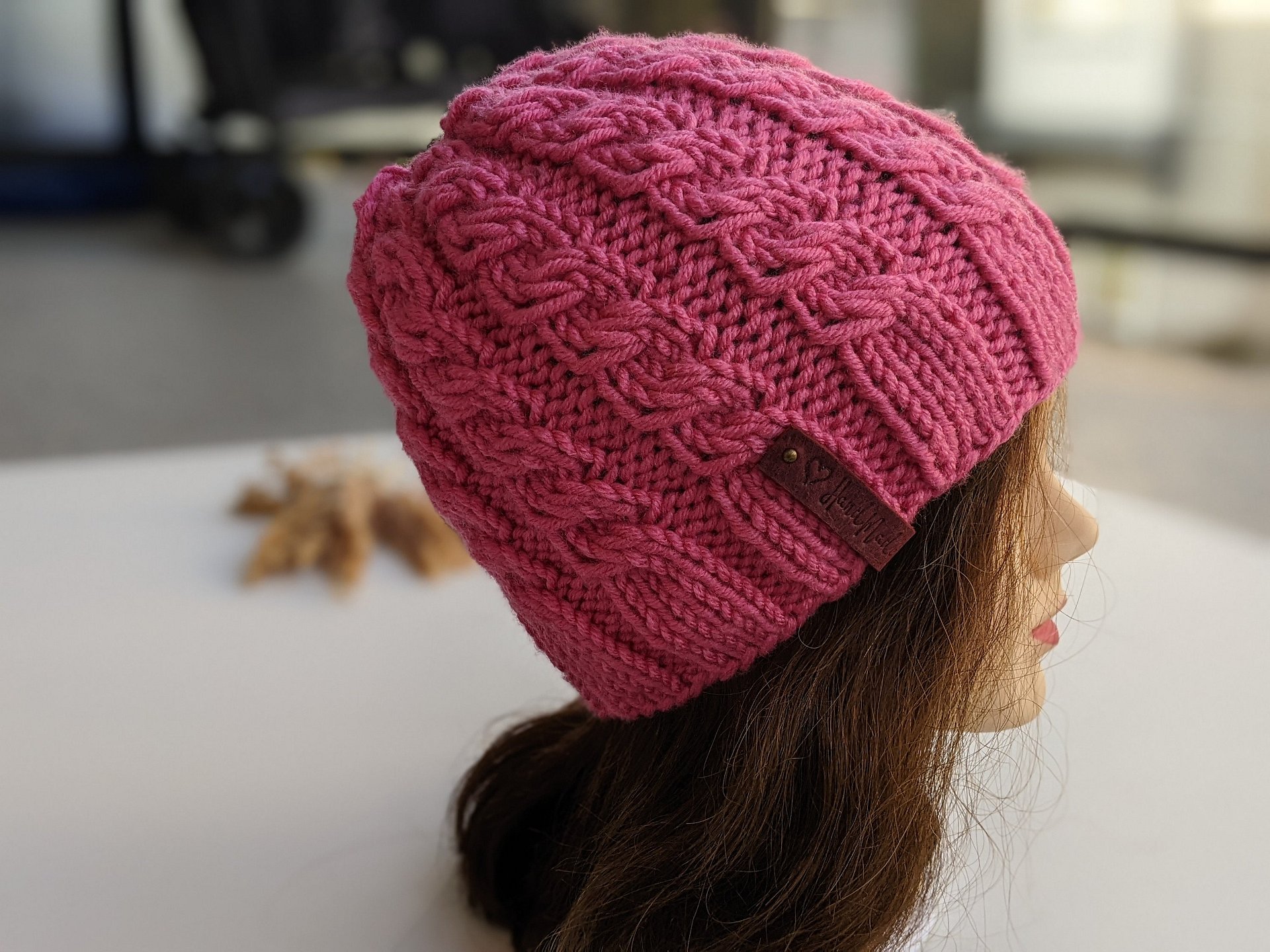 Flat Knit Cable Hat Pattern product image (9)