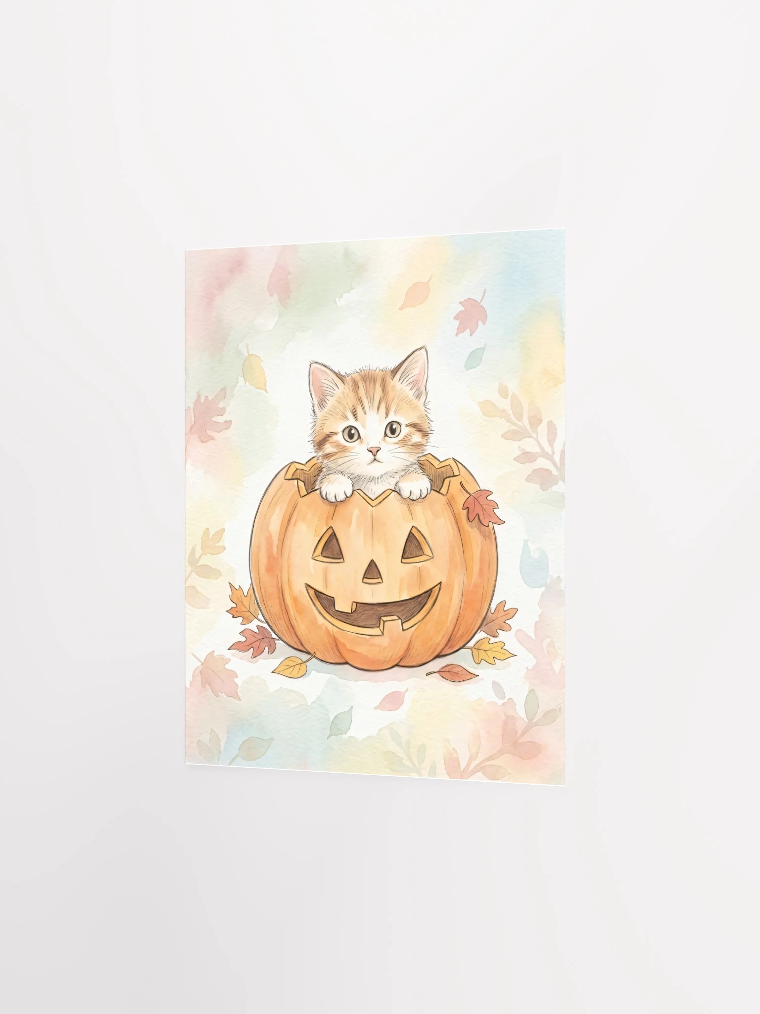 Pumpkin Peek Kitten Poster product image (26)