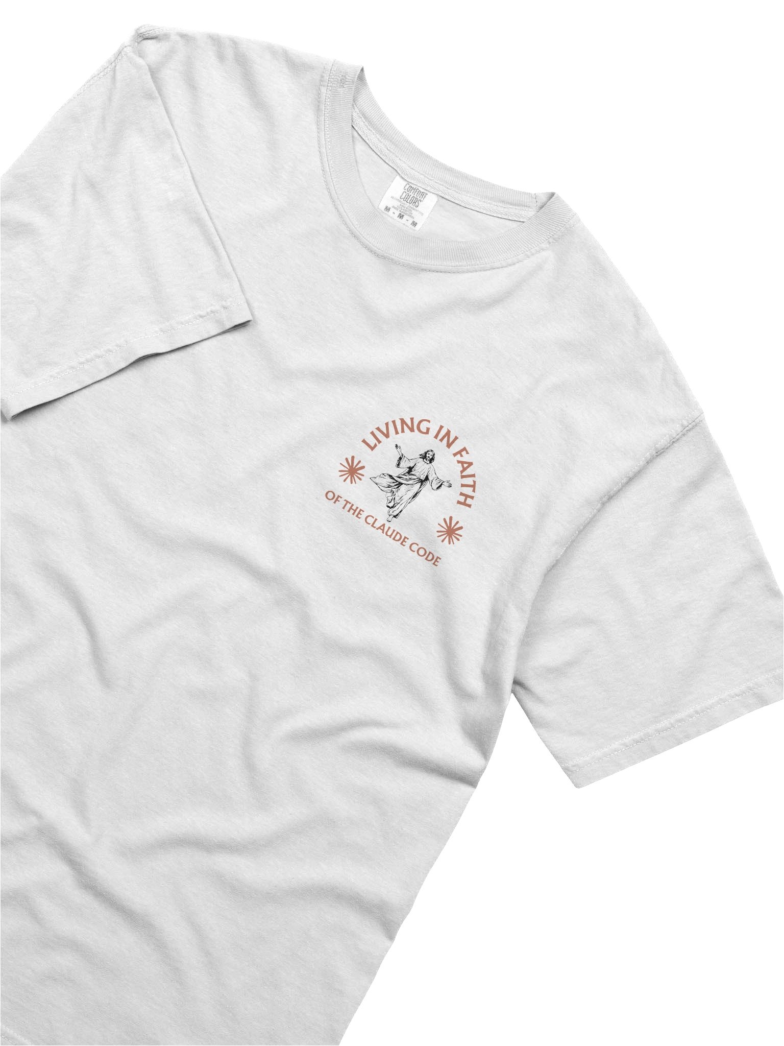 "Living in Faith of the Claude Code" t-shirt - 100% cotton product image (3)