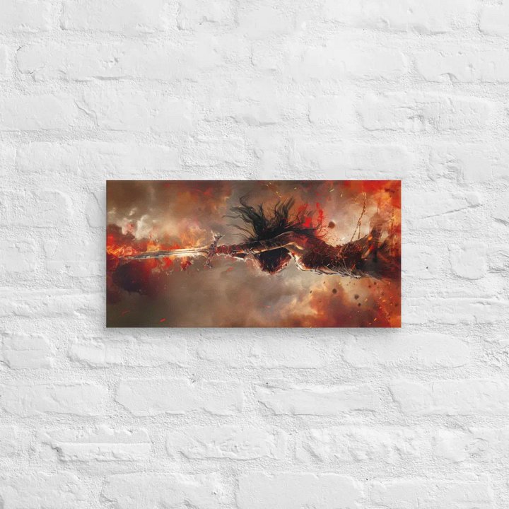 Female warrior raising her sword 01 - Canvas product image (2)