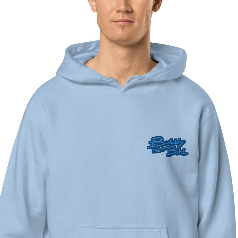 Bubbly and a B*tch (L.C. creek design) embroidered pigment-dyed hoodie product image (1)