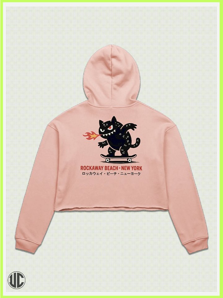 UnkoCon – Rockaway Beach NY Skater Crop Hoodie product image (2)