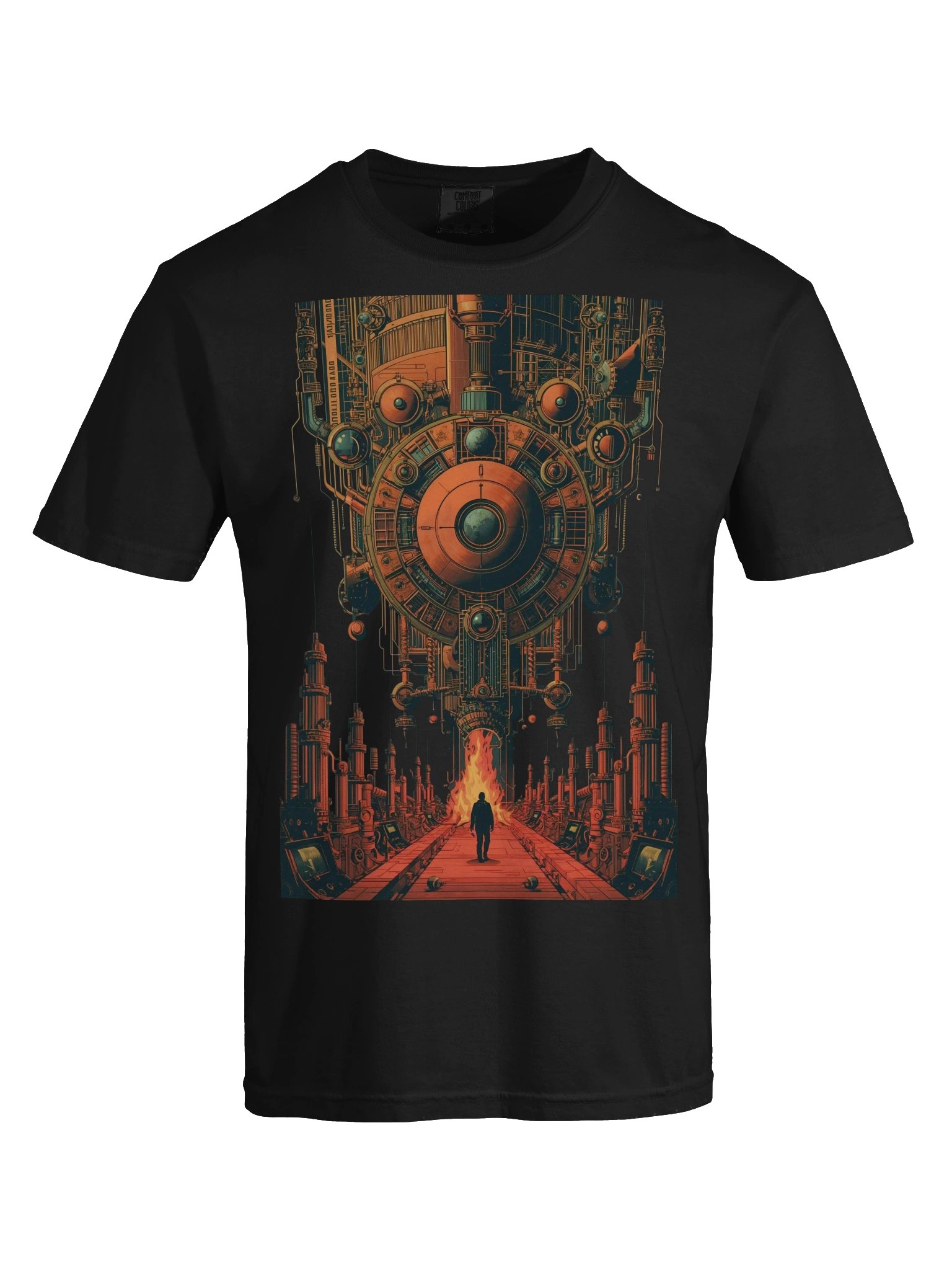 Retro-Futurist Machine Fire Heavyweight T-Shirt product image (2)