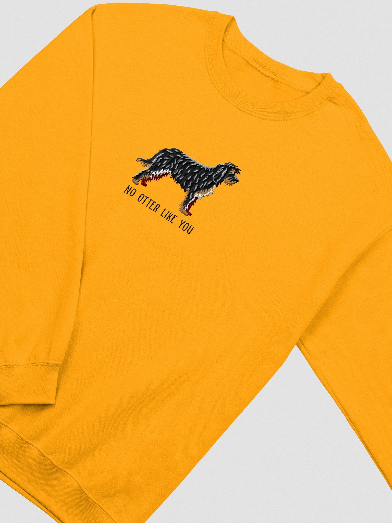 No Otter Like You Sweatshirt (Embroidered) of an Otterhound(Black & Tan) product image (6)